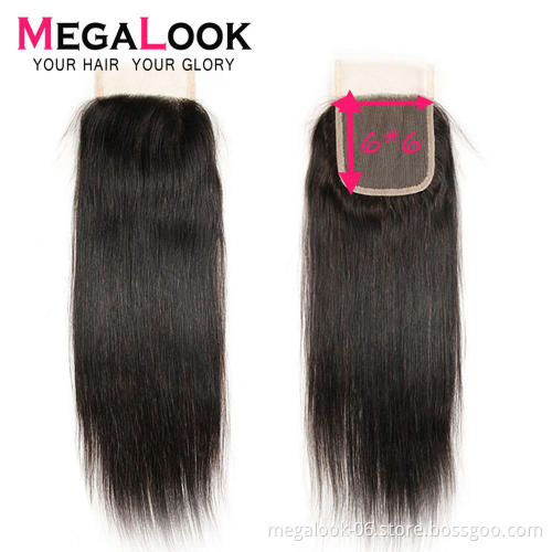 Wholesale Pre-Plucked Brazilian Free Part Straight Virgin Hair 4*4 5X5 6X6 7X7 Swiss Lace Closure